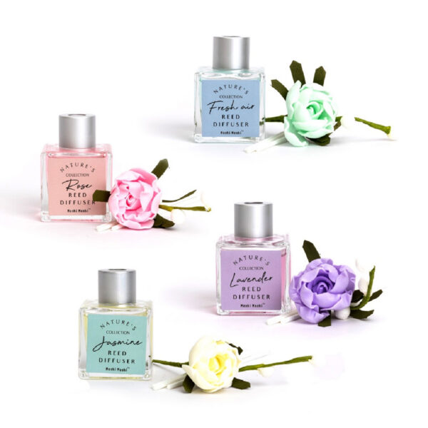 ก้านไม้หอม ก้านน้ำหอม 50 ml. น้ำมันหอมระเหย น้ำหอมปรับอากาศในบ้าน ผลิตก้านไม้หอม ปรับอากาศ 4 กลิ่น คละ