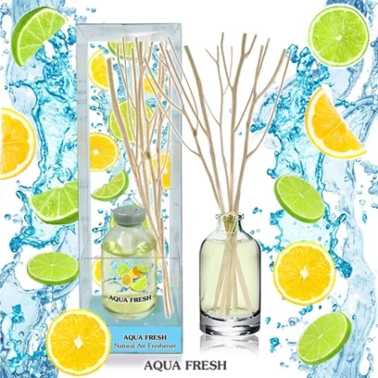 หอมมาก ก้านไม้หอมปรับอากาศ ฟุ้งสบายไม้หอม 40ml กลิ่นอควาเฟสมะนาว